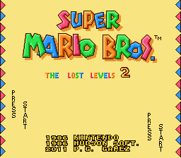 Super Mario Bros - The Lost Levels 2 Title Screen